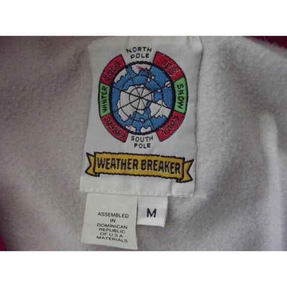 Weather Breakers Rain Jacket Womens Size Medium red nylon lined snap pockets vtg - Picture 3 of 10